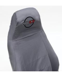 1994-1996 Corvette Seat Slip Covers Gray With Embroidered C4 Logo	