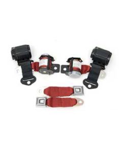 1977 Corvette 3-Point Shoulder Harness And Seat Belt Set Retractable Coupe Red	