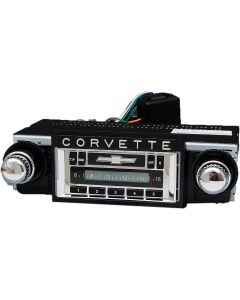 1968-1976 Corvette Custom Autosound USA-230 AM/FM Stereo Concours Series Chrome Face	