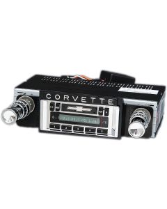 1958-1962 Corvette Custom Autosound USA-230 AM/FM Stereo Concours Series Chrome Face	