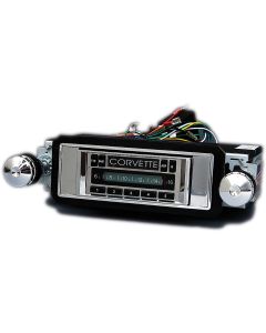 1953-1957 Corvette Custom Autosound USA-230 AM/FM Stereo Concours Series Chrome Face	