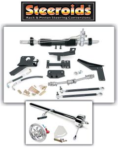 1958-1962 Corvette Steeroids Rack And Pinion Conversion Kit With Power Steering Chrome Column	