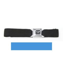 Corvette Waist Belt,With Seat Belt Buckle, With Light BlueWebbing, C6 Logo