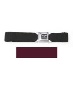 Corvette Waist Belt, With Seat Belt Buckle, With Burgundy Webbing,C6 Logo
