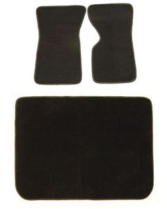 Floor & Cargo Mat Set, Basic Black, Cut-Pile, 1968-1982
