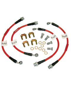 Hose Set,Braid SS Red,88-93