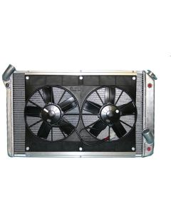 1973-1976 Corvette Aluminum Radiator And Fan Module Assembly Small Block For Cars With Automatic Transmission	