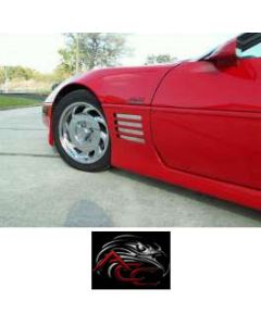 1991-1994 Corvette American Car Craft Vent Inserts Polished Stainless Steel	