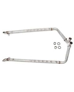 Side Exhaust Mufflers, Aluminized, 2", Small Blk,65-67