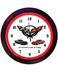 Clock,Neon C5 Corvette