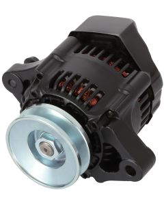 Mini Alternator; 50+ AMP; 1-Wire Style; V-Belt Pulley; Black Crinkle Finish; 100% New