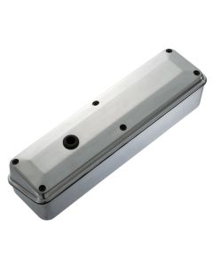 Engine Valve Covers; 2-Piece Tall Style; Aluminum; Polished; No Logos; SB Chevy