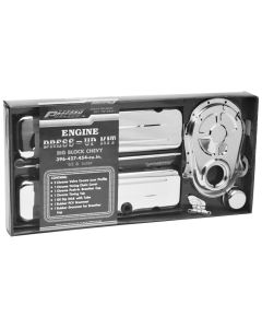 Engine Dress-Up Kit; Chrome Steel; Fits Big Block Chevy Engines
