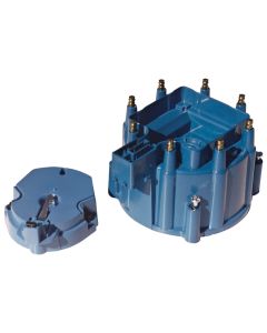 Engine Distributor Cap and Rotor Kit; Fits GM HEI Dist w/Internal Coil; Blue