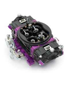 Black Race Series Carburetor; 650 CFM, Mechanical Secondary, Black & Purple