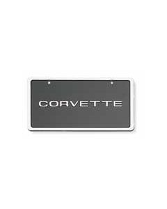  Corvette License Plate Chrome Border Top Mount With Chrome Lettering	