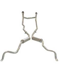 1961-1962 Corvette Exhaust System Aluminized 2" For Fuel Injection Or 2 x 4-Barrel Carburetors With Crossover	