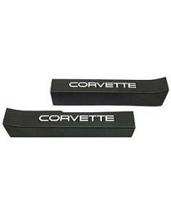 1988-1989 Corvette Sill Protectors Black With White Letters Sill Ease	