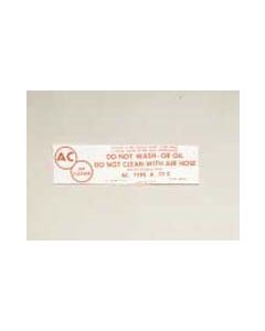 Decal,A/C Inst w/FI,58-61