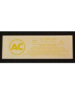 Decal,A/C Inst w/FI,1962