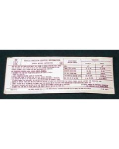 1974 Corvette Emission Decal Tune-Up L82	