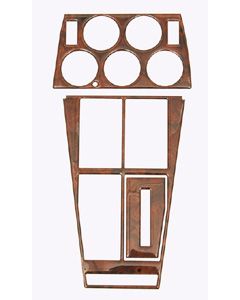 1972-1976 Corvette Dash And Console Trim Kit For Cars With Air Conditioning Center Burlwood	