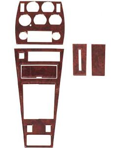 1977-1980 Corvette Center Dash And Console Trim Kit For Cars With Air Conditioning Burlwood	