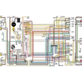 1973 73 Ford Mustang Full Color Laminated Wiring Diagram 11" X 17" 
