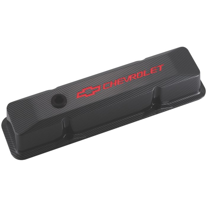Proform Small Block Chevy (SBC) Carbon Style Diecast Valve Covers Recessed Proform Small Block Chevy (SBC) Carbon Style Diecast Valve Covers Recessed