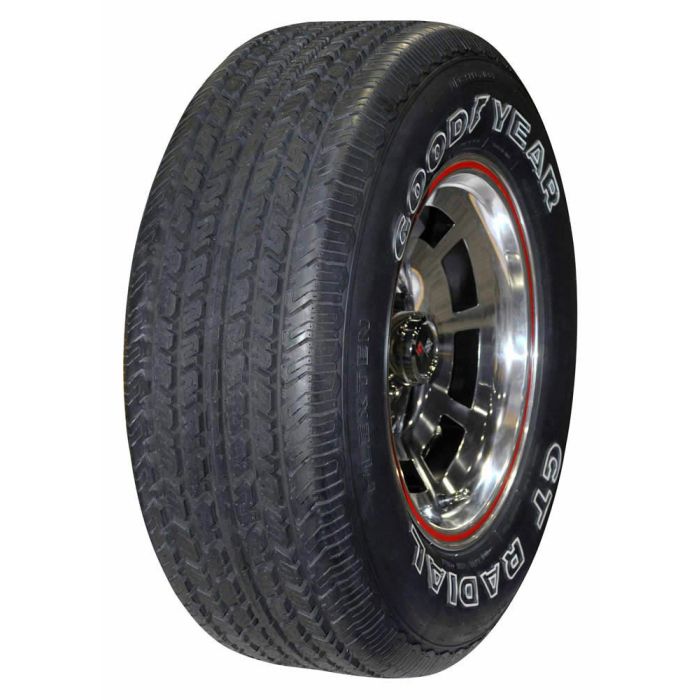 Goodyear 1978-1982 Corvette Radial Letters Outlined Silver GT Raised | Indianapolis White 500 Pace Chevrolet | P255-60R-15 Car Tire Base