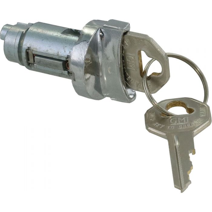 Used original 53-55 Corvette Ignition Switch Key Cylinder w/Key Escutcheon 